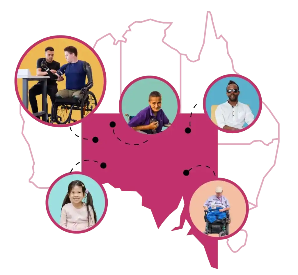 Assistive care services for people with disabilities across Australia, including elderly and disabled support, home care, and inclusive community care solutions.